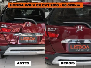 Honda WR-V 2018 com Batida Traseira Profunda: Troca do Painel Traseiro e Reparo das Caixas de Roda em Porto Alegre